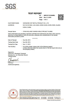 SGS material test report