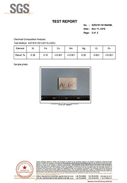 6061 sgs material test report