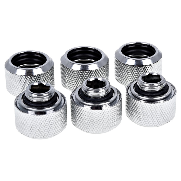 Chrome Alphacool Eiszapfen 16mm HardTube Compression Fitting 