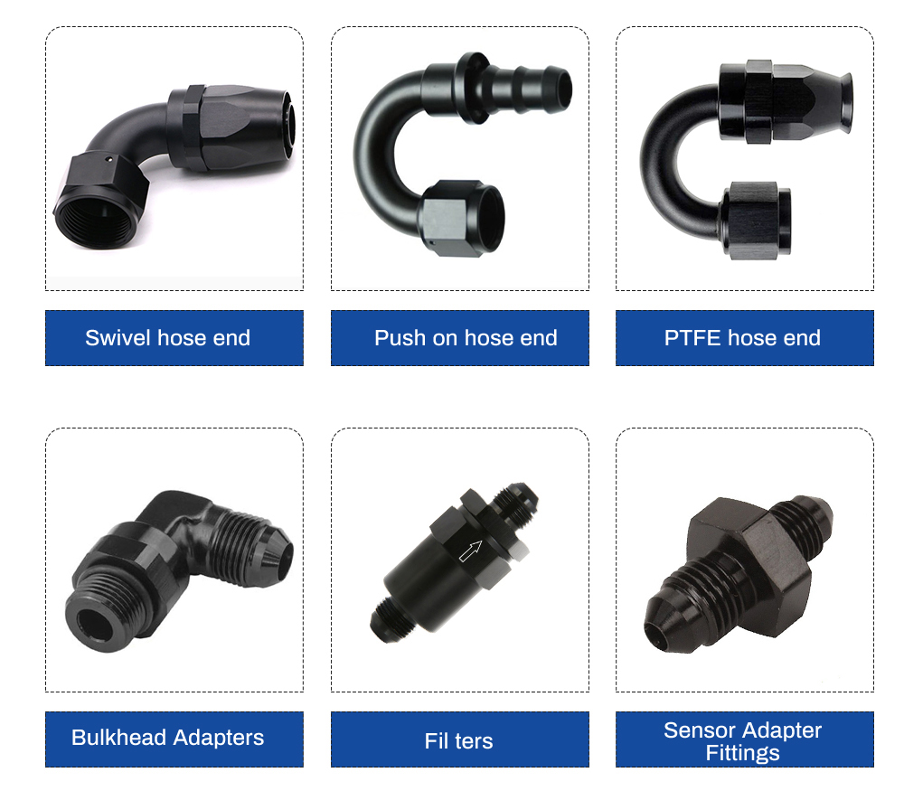 AN6 AN8 AN10 AN12 AN16 120 Degree PTFE Hose Ends Fitting