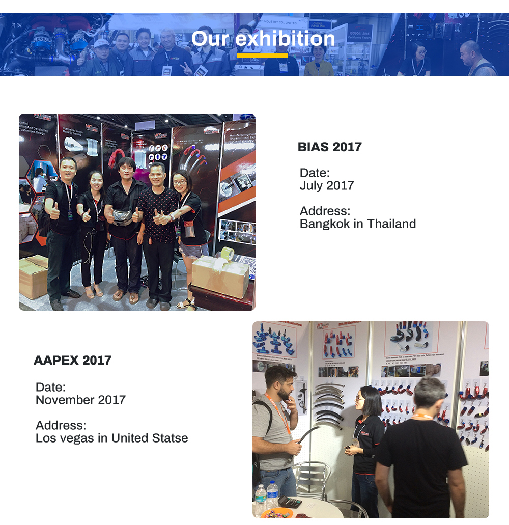 AN6 180 Degree PTFE Hose Ends Fitting exhibition