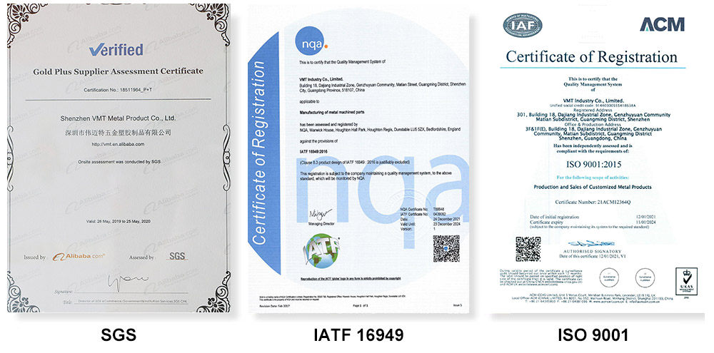 AN12 Male Flare Tee Fitting and CNC AN3 Female Swivel Fitting Parts Certificate