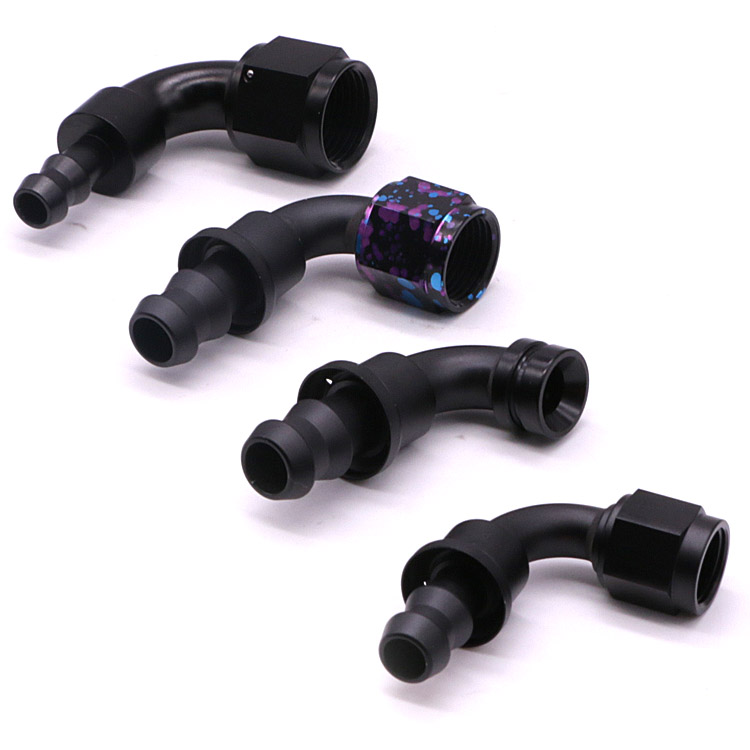 12AN 45 Degree Aluminum Swivel Push Lock Hose End