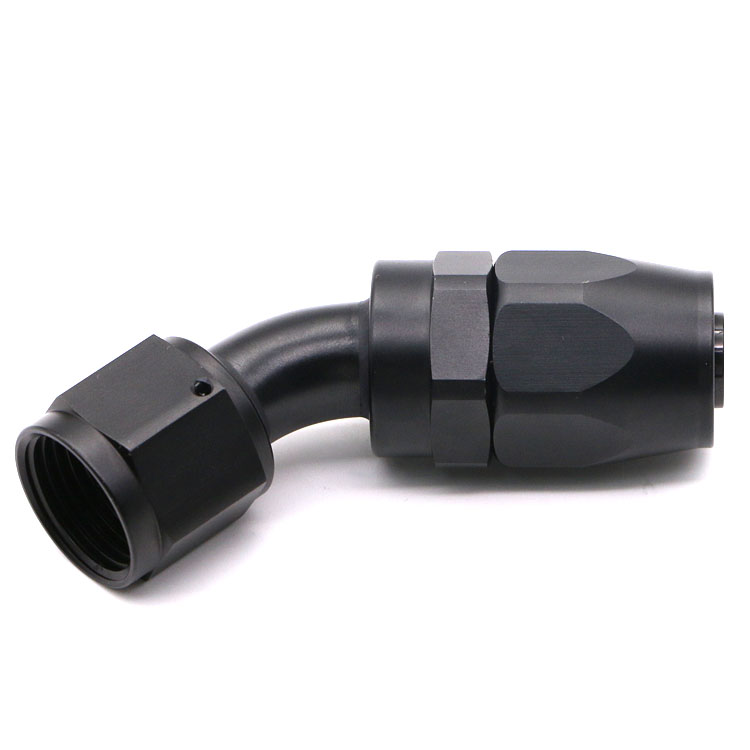 45 Degree Black Swivel Hose End Fitting