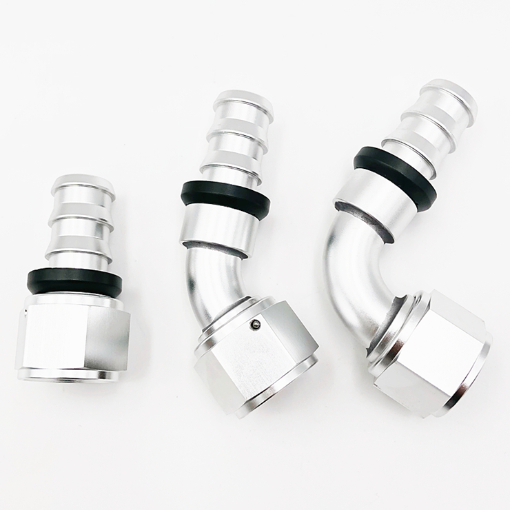 Straight 45 90 Degree Fuel Push Lock Hose End fittings