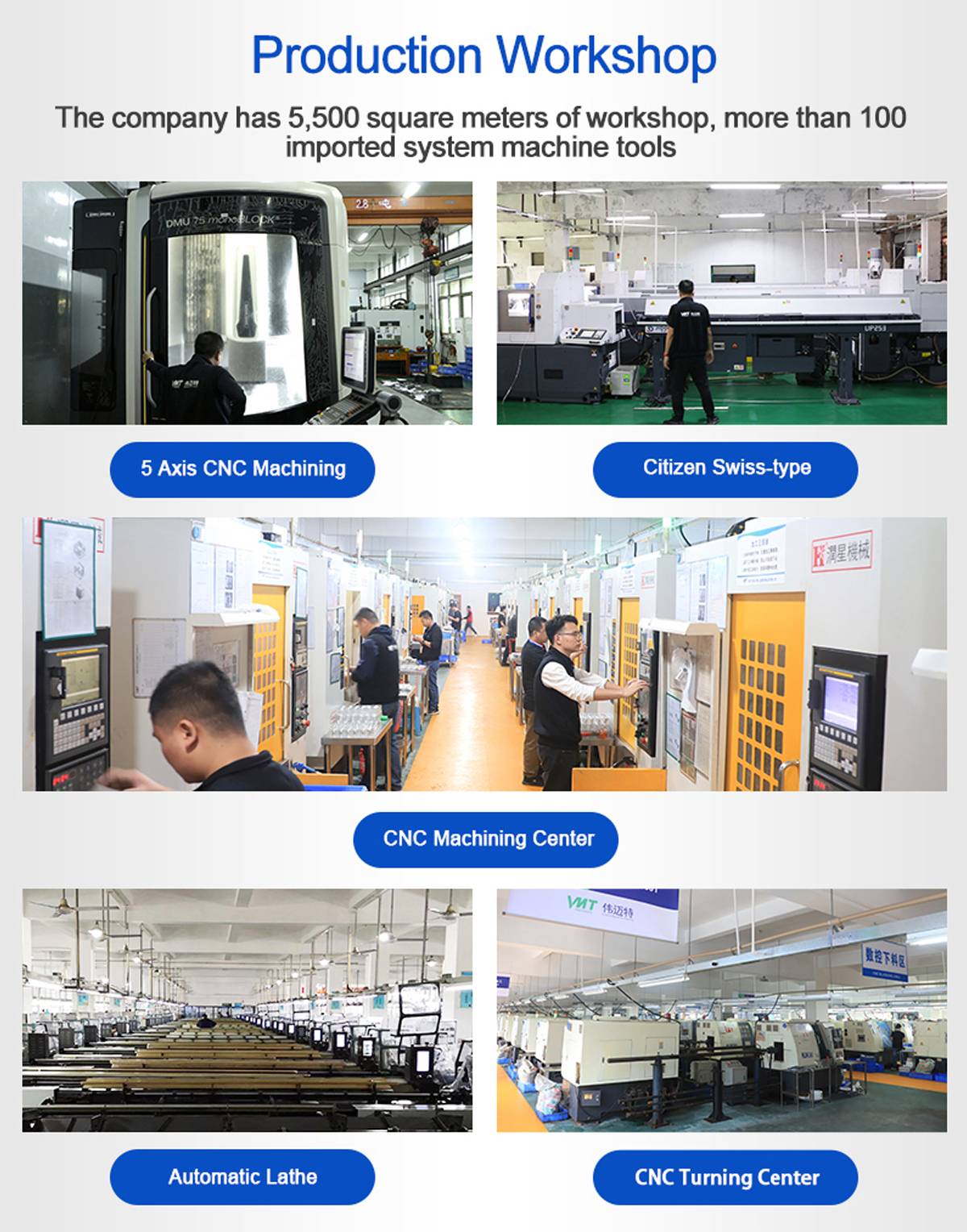 cnc machining parts production equipment