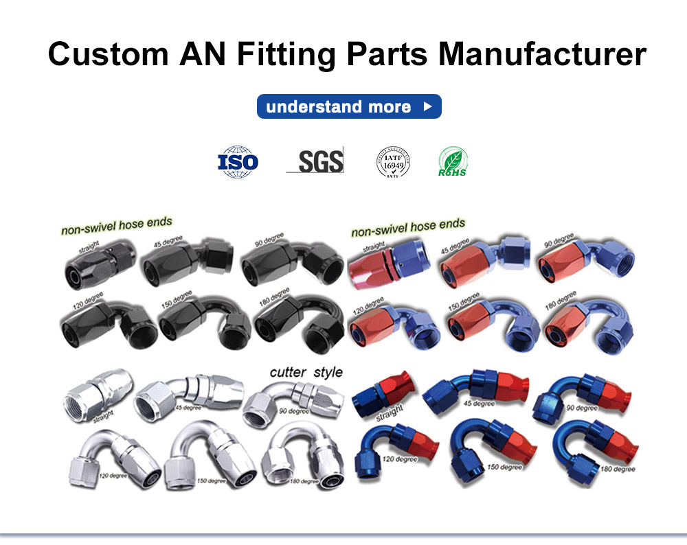 AN6 AN8 AN10 AN12 AN16 120 Degree PTFE Hose Ends Fitting