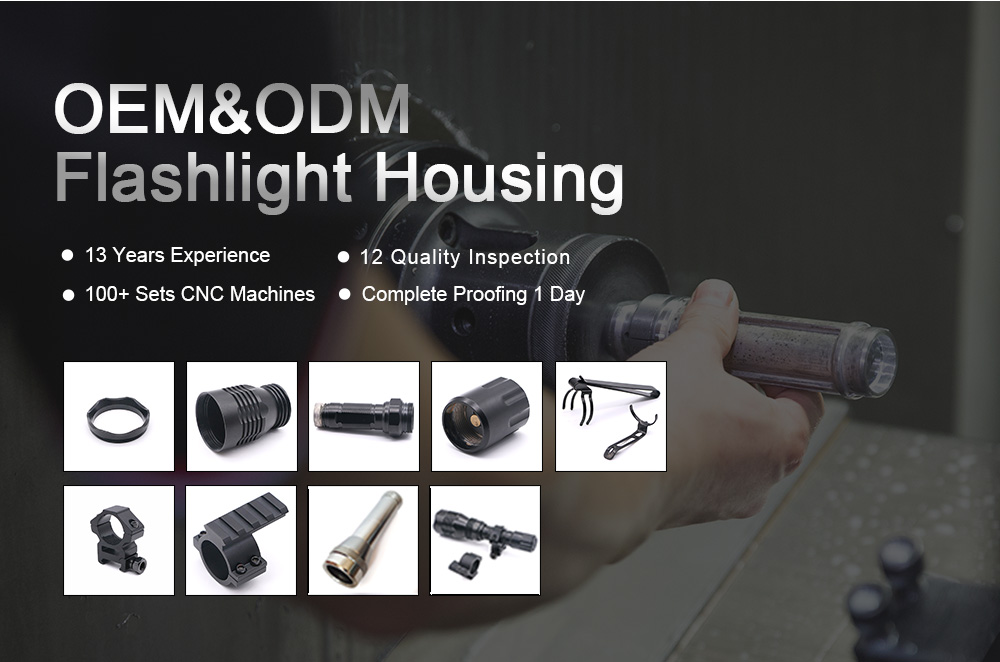 OEM ODM Custom CNC Flashlight Housing Parts