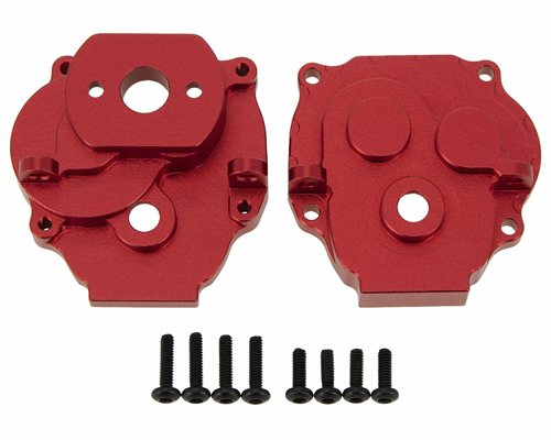 Custom red CNC Aluminum Transmission Mount Case Machining