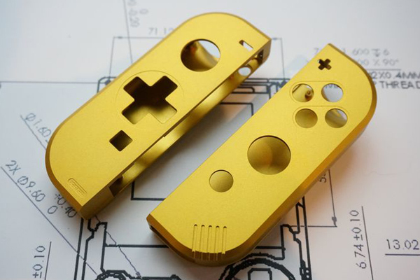 CNC yellow anodized Aluminum Protective Game Console Cover Case