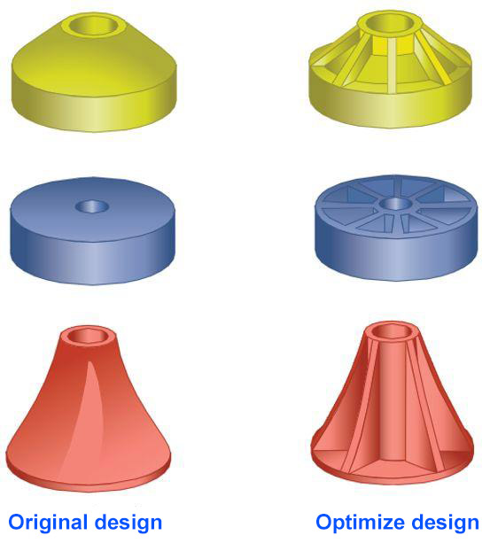 Use Hollowed-Out Designs Where the Wall Thickness is Too Thick