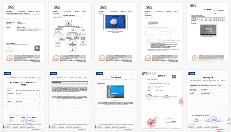 cnc machining Material test report