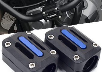 Custom CNC Aluminum Motorcycle Engine Protection Bumper Decorative Guard Block Surface Treatment