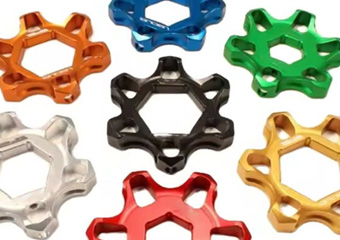 Custom CNC Aluminum Fork Star Shape Spring Preload Adjuster Surface Treatment