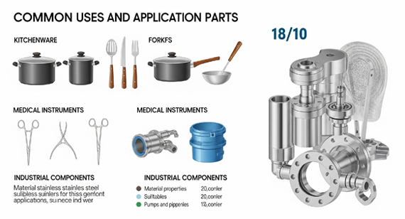 18/10 Stainless Steel Parts Uses and Applications