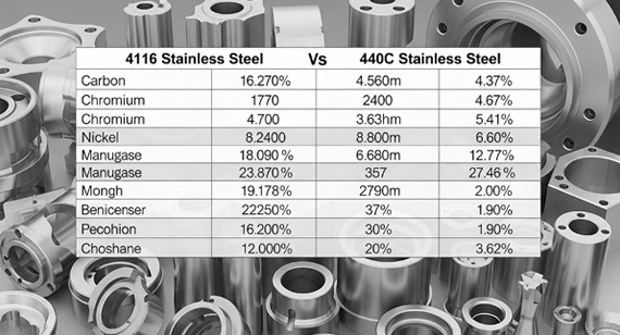 4116 Stainless Steel and 440C Stainless Steel Chemical Composition