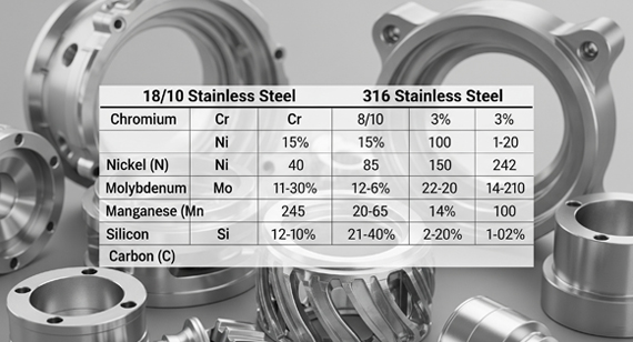 18-10 and 316 Stainless Steel Chemical Composition