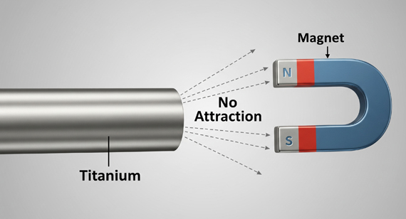 Magnets cannot attract pure titanium