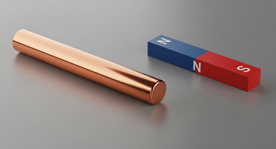 Copper is not magnetic
