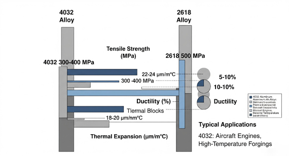 4032 Aluminum Alloy vs. 2618 Aluminum Alloy Properties