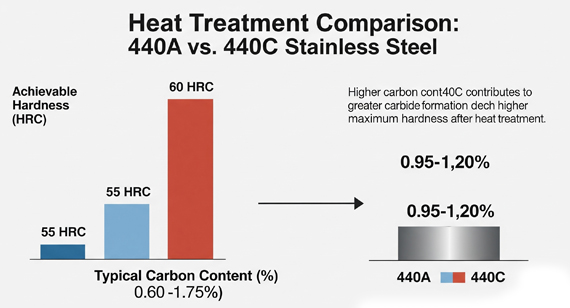 440A Stainless Steel vs. 440C Stainless Steel Heat Treatment