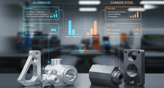 Aluminum and Carbon Steel CNC Machining Parts Characteristics