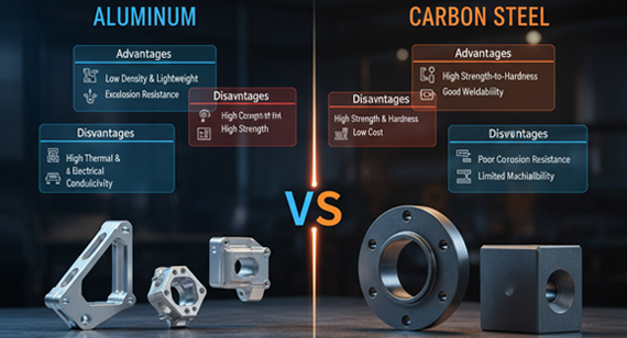 Advantages and Disadvantages of Aluminum and Carbon Steel CNC Machining Parts