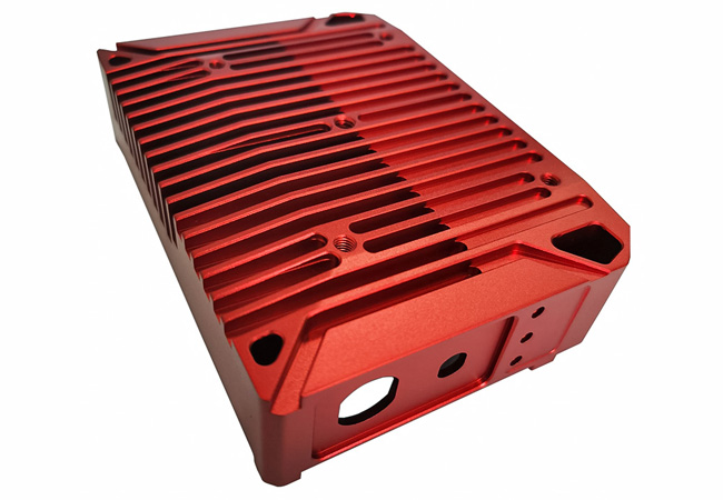 Red Anodized CNC Heat Sink (Radiator) Machining Red Anodized CNC Heat Sink (Radiator) Machining