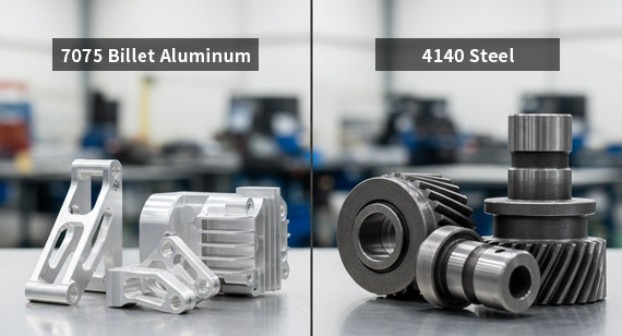 7075 Billet Aluminum vs. 4140 Steel CNC Machining Parts