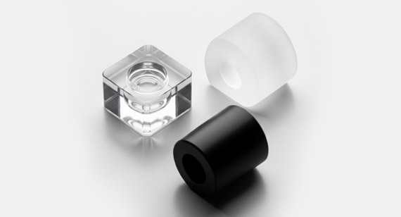 Translucent, transparent and opaque CNC machined parts