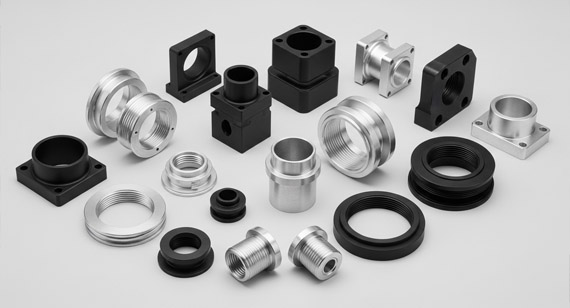 High-precision CNC machined parts from metal and engineering plastics