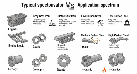 Different Grades Cast Iron and Carbon Steel CNC Machining Parts Application