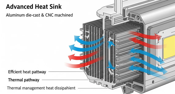Cross-Section of an Aluminum Die-Casting CNC Machined LED Lamp Heatsink Cross-Section of an Aluminum Die-Casting CNC Machined LED Lamp Heatsink