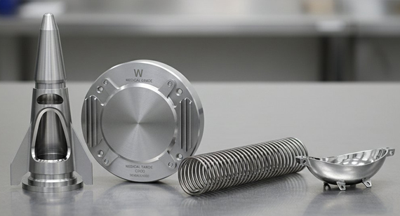 High-Precision CNC Machining Tungsten Parts (Rocket Nozzle Inserts, Medical X-ray Targets, Furnace Heating Elements, and Small Evaporation Boats)