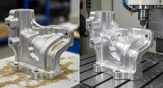 raw casting vs cnc machined parts comparison