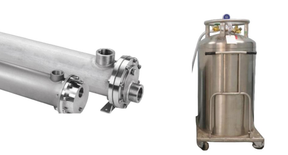 308 SS heat exchanger and liquid nitrogen storage tank 308 SS heat exchanger and liquid nitrogen storage tank