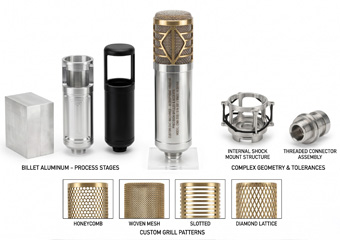 Custom CNC Machining Microphone Housings & Grills Custom CNC Machining Microphone Housings & Grills