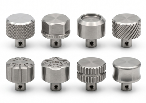 Custom Titanium CNC Machined Knobs Custom Titanium CNC Machined Knobs
