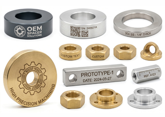 Laser engraving Custom Metal Spacer CNC Machining