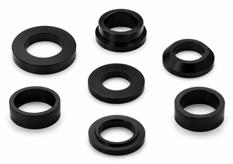 Custom CNC Black Anodized Aluminum Spacers Machining
