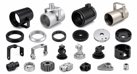 Custom CNC Machined Adjustable Track Light Head Housing Custom CNC Machined Adjustable Track Light Head Housing