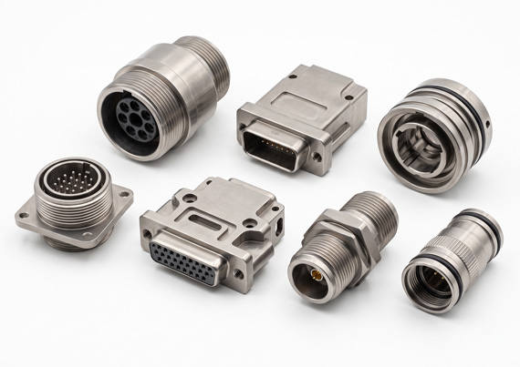 Custom CNC Machined Titanium Connector Housings Custom CNC Machined Titanium Connector Housings