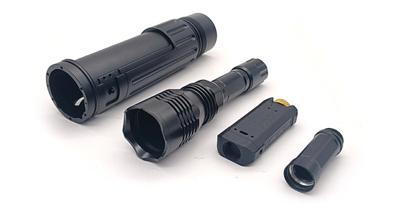 Custom CNC Machined Aluminum Tactical Flashlight Housing Custom CNC Machined Aluminum Tactical Flashlight Housing