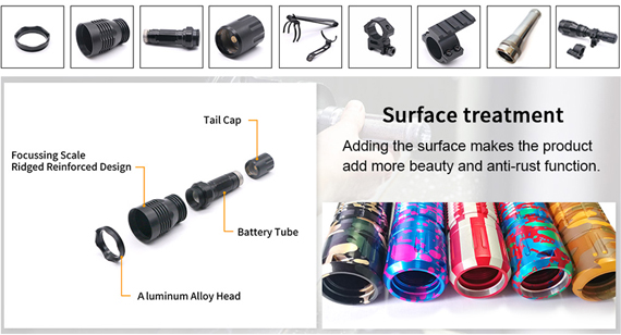 Custom CNC Machined Flashlight Shell Housing