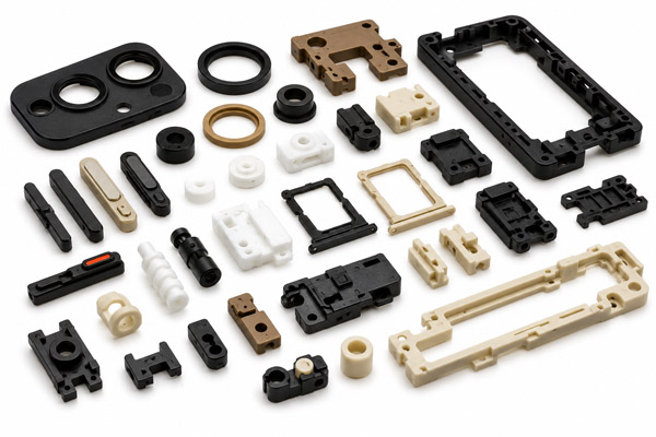 Composant de téléphone/smartphone usiné CNC sur mesure en PEEK, POM, PTFE, PA, nylon et ABS