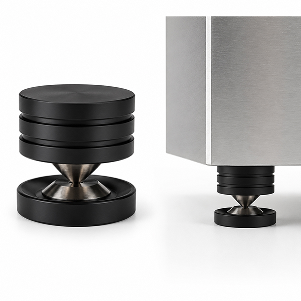 Custom CNC Machined Black Anodizing Aluminum Conical Speaker Spike Manufacturing Custom CNC Machined Black Anodizing Aluminum Conical Speaker Spike Manufacturing