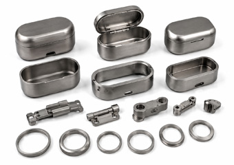 CNC Machined Titanium Bluetooth Earphone Charging Case Housings（hinge parts, decorative rings and wear interfaces）