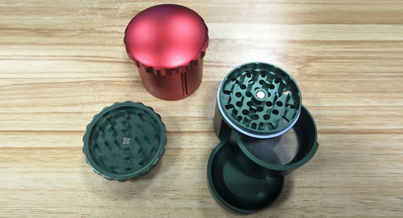 CNC Machined Rotary-Shaft Herb Weed Grinder Magnet, Screen, Shaft and Washer Assembly