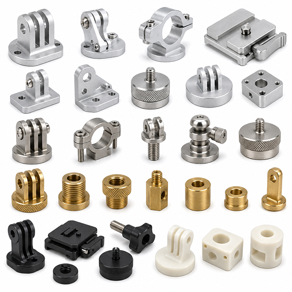 Aluminum Stainless Steel Brass and Plastic Custom CNC Machined Camera Mounts