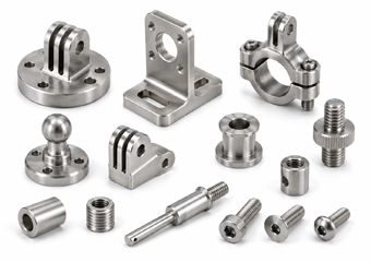 Custom CNC Machined Stainless Steel Camera Mount, Pins Inserts and Threaded